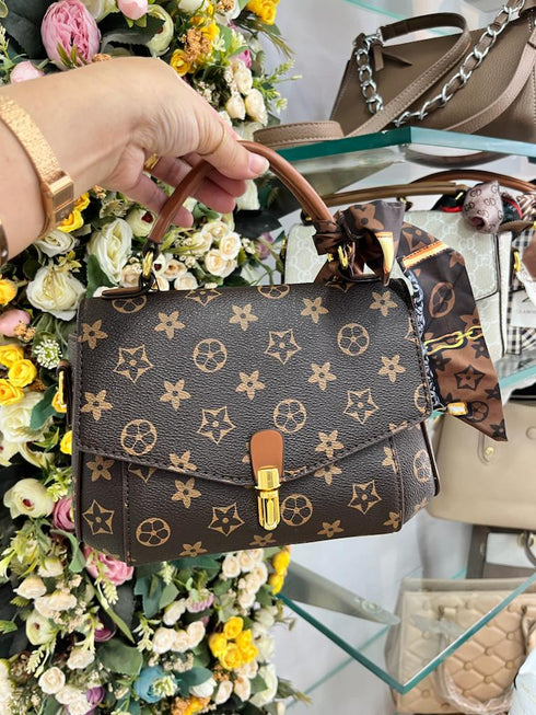 Genuine Leather Luxury Pattern Saddle Bag